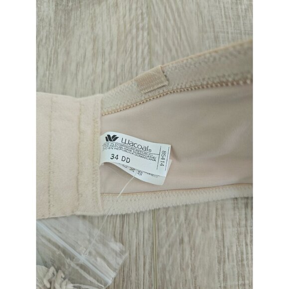 Wacoal 85414 Ultra Body Suede Discontinued Strapless Convertible Beige Bra 34DD - Picture 8 of 10